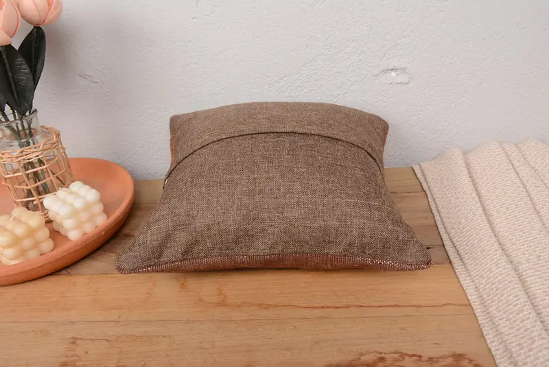14x14 Brown Pillow Sham, Vintage Kilim Pillow, Colorful Pillow Cover, Kilim Cushion Sham, Cushion, Vintage Kilim Throw Pillow - 6