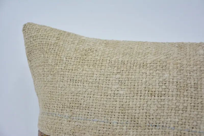 Pillow Case, 16x24 Beige Pillow Case, Kilim Pillow, Gift Pillow, Ottoman Cushion, Boho Chic Pillow Case, Ethnical Kilim Rug Pillow - 2