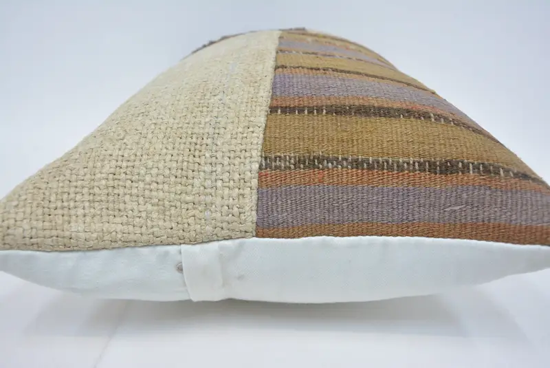 Pillow Case, 16x24 Beige Pillow Case, Kilim Pillow, Gift Pillow, Ottoman Cushion, Boho Chic Pillow Case, Ethnical Kilim Rug Pillow - 5