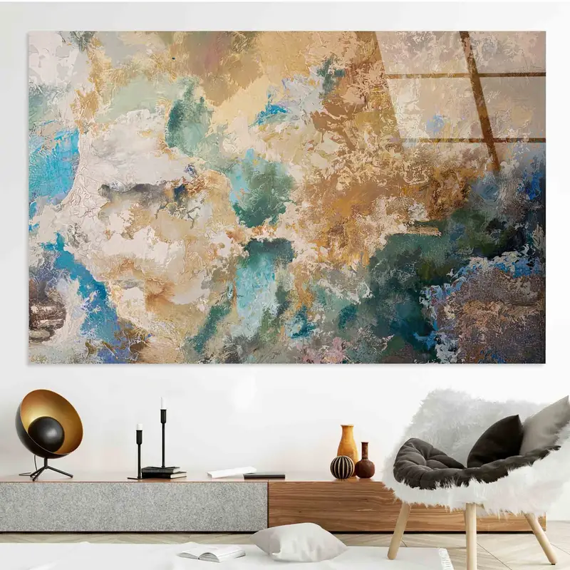 Moderne abstrakte Leinwand: Sanfte Erdtöne, zeitgenössischer Kunstdruck