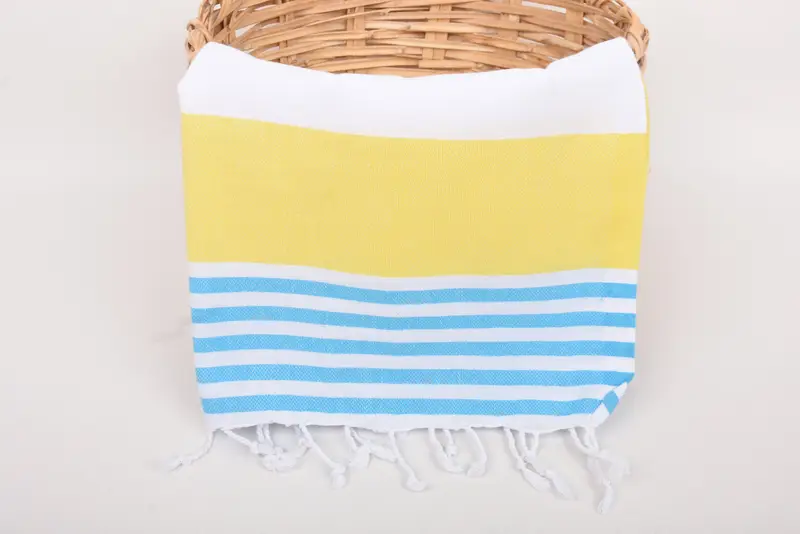 Düğün Günü Gelin için Hediye, Monogram Mutfak Havlu, Monogramlı El Havlusu, 40x24 Pamuklu Çizgili Havlu, Türk El Havlu, Plaj Teması Düğün Hediyesi - 5