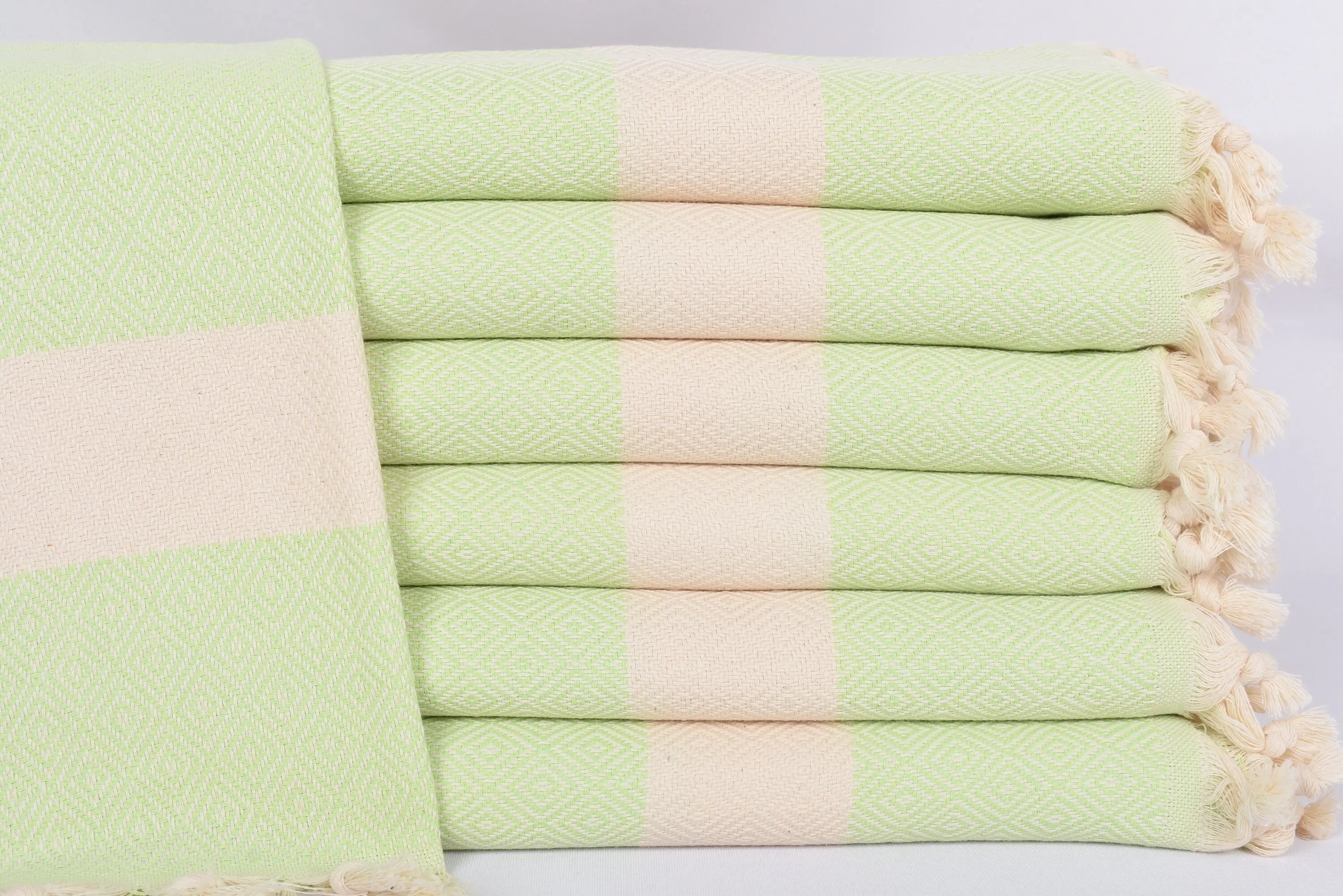 Kitchen Towel Personalized Green Diamond Tea Towel, Organic Cotton, 36x20 Inches - 1
