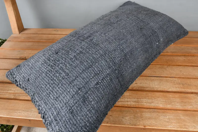 Pillow, Ethnical Kilim Rug Pillow, Lounge Throw Pillow Cover, 12x24 Gray Pillow Cover, Vintage Kilim Throw Pillow, Vintage Pillow - 2