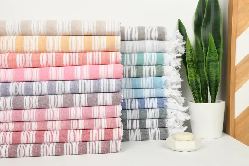 Custom Wedding Gifts, Spa Towel, Embroidered Turkish Towel, Handmade Gift, Personalized Gift For Her, 70x40 Cotton Striped Towel, Turkish bath towel - 2
