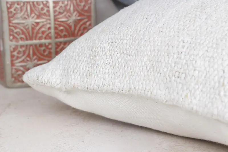 Shabby Chic Pillow Case, Kilim Pillow Cover, Vintage Kilim Throw Pillow, 12x12 Beige Pillow, Cushion, Handmade Kilim Cushion, Bench Pillow - 7
