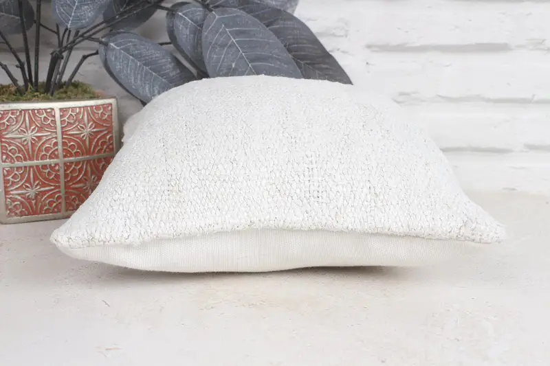 Shabby Chic Pillow Case, Kilim Pillow Cover, Vintage Kilim Throw Pillow, 12x12 Beige Pillow, Cushion, Handmade Kilim Cushion, Bench Pillow - 5