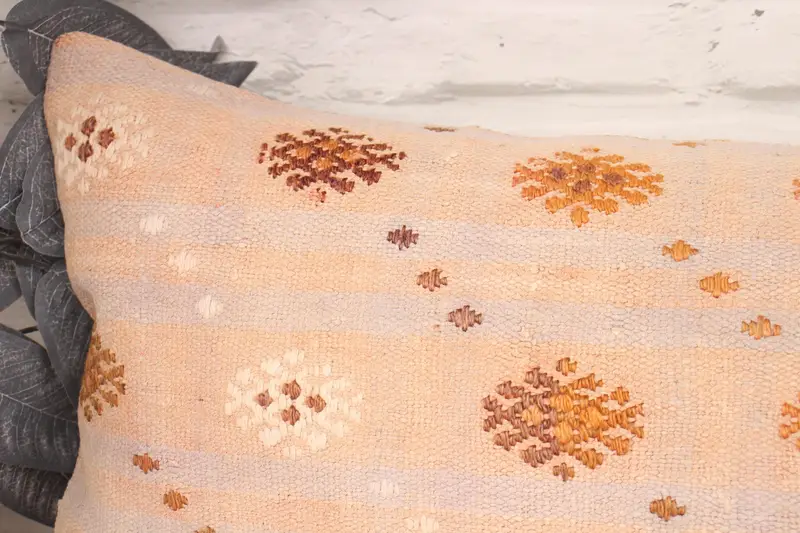 Vintage Kilim Pillow, Luxury Cushion, Pillow Case, Lounge Throw Cushion Case, 12x36 White Pillow, Kilim Cushion Sham, Handmade Kilim Cushion - 2
