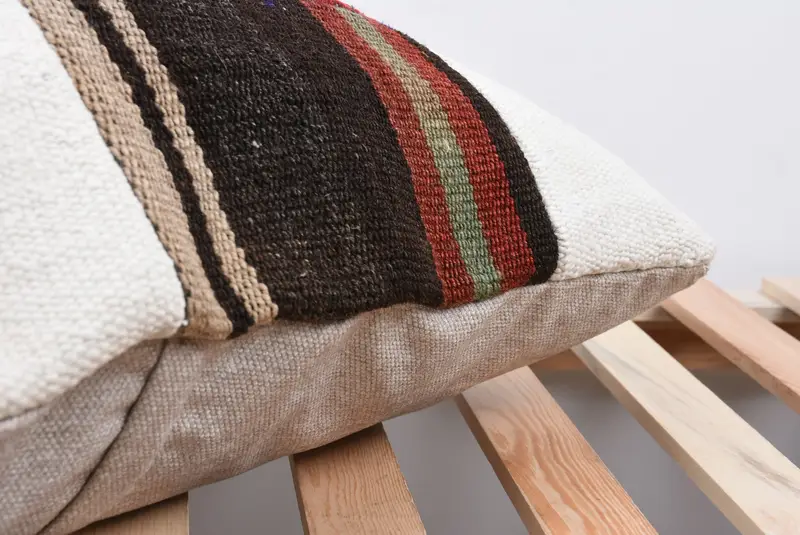Vintage Throw Cushion Case, Cushion Case, Turkish Kilim Pillow, Vintage Kilim Throw Pillow, 24x24 Red Pillow, Home Decor Pillow - 7