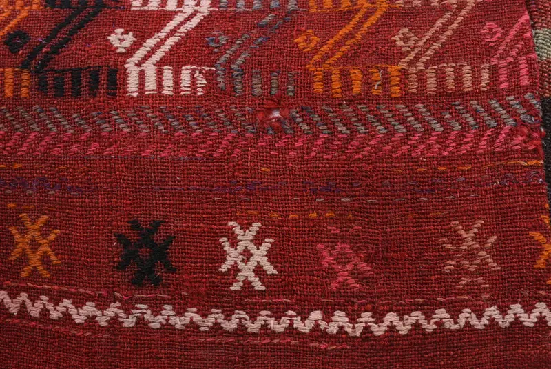 Vintage Throw Cushion Case, Cushion Case, Turkish Kilim Pillow, Vintage Kilim Throw Pillow, 24x24 Red Pillow, Home Decor Pillow - 3