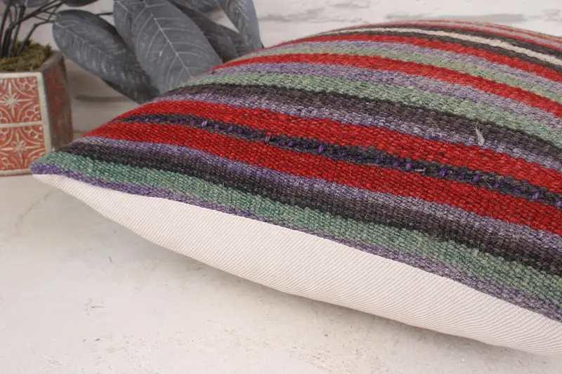 Home Decor Pillow, Throw Kilim Pillow, Gift Pillow, 16x16 Red Cushion, Hippie Throw Cushion Cover, Pillow Cover, Retro Throw Cushion Cover - 7