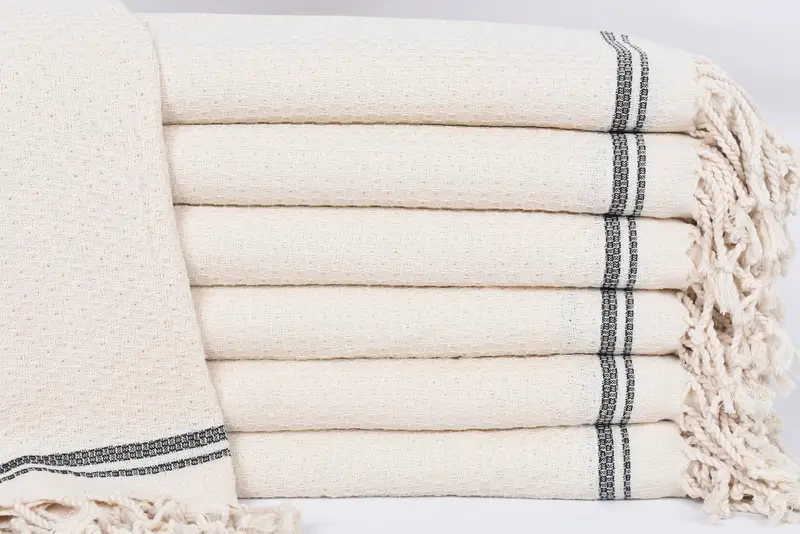 Bridesmaid Gift Black Striped Organic Cotton Towel, 67x36 Inches