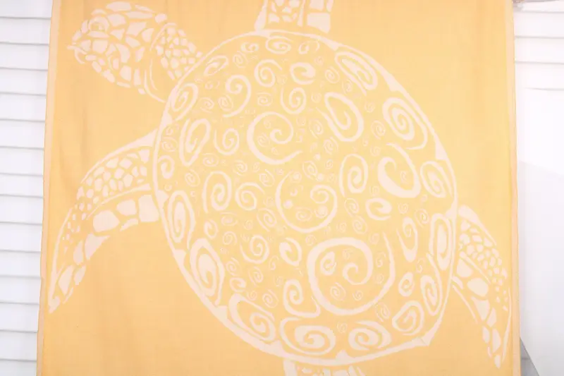 Mustard Patterned Cotton Towel, Bachelorette Party Gift, 40x71 Inches