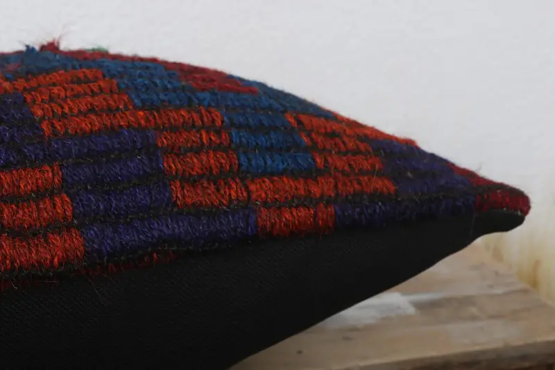 Luxury Cushion Case, Ethnic Throw Cushion Case, Antique Pillows, Pillow, Kilim Cushion Sham, 16x16 Red Cushion Cover, Handmade Kilim Cushion - 6