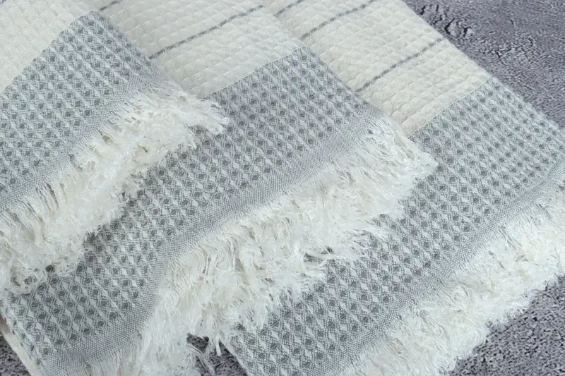 Cute Beach Towel, 70x40 Cotton Waffle Towel, Custom Wedding Gift, Luxury Beach Towel, Absorbent Turkish towel, Quick-Dry Beach Towel, Memorial Gift - 5