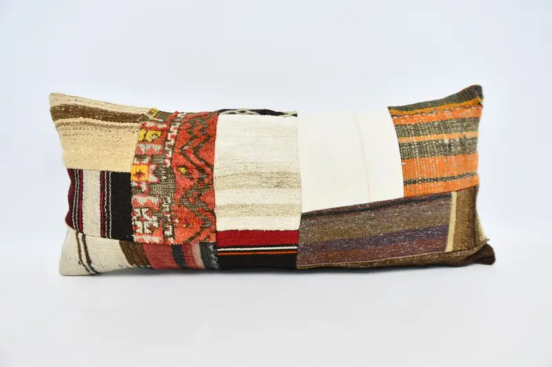 Gesticktes rechteckiges Kissen, Vintage Polka Dot Kissen