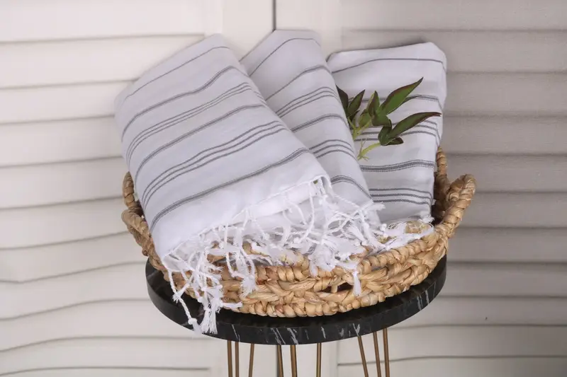 Wedding Favors, Personalized Bridesmaid Gift, Boyfriend Gift, Housewarming Gift, Turkish Hand Towel, Personalized Gift, 40x24 Cotton Striped Towel - 4