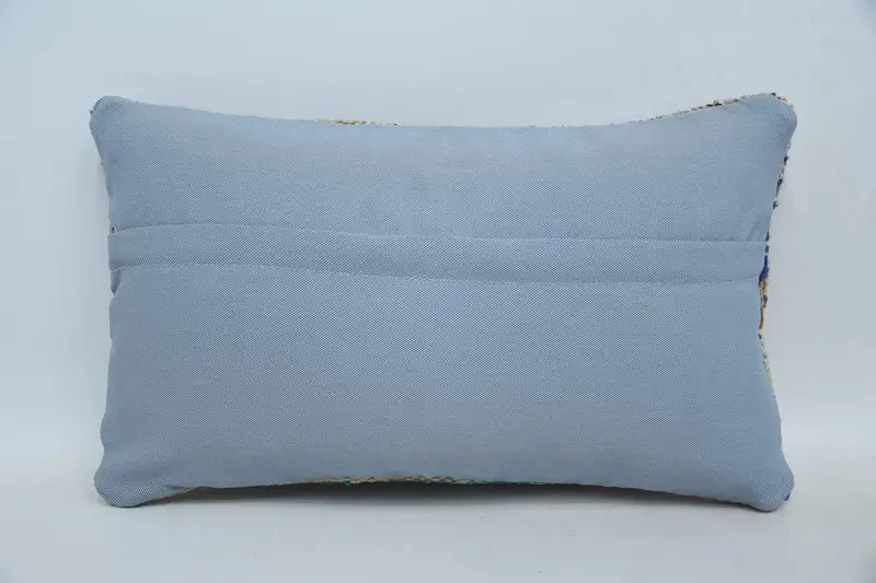 Kilim Cushion Sham, Vintage Kilim Pillow, 12x20 Blue Cushion, Accent Cushion, Turkish Kilim Pillow, Pillow Sham, Shabby Chic Cushion Case - 6