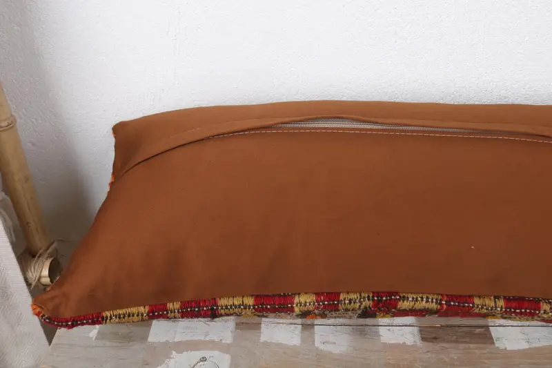 Boho Pillow, Pillow Case, Vintage Kilim Pillow Cushion Cover, 12x36 Red Cushion, Interior Designer Pillow, Kilim Cushion Sham - 7