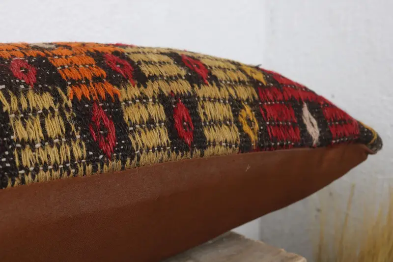 Boho Pillow, Pillow Case, Vintage Kilim Pillow Cushion Cover, 12x36 Red Cushion, Interior Designer Pillow, Kilim Cushion Sham - 6
