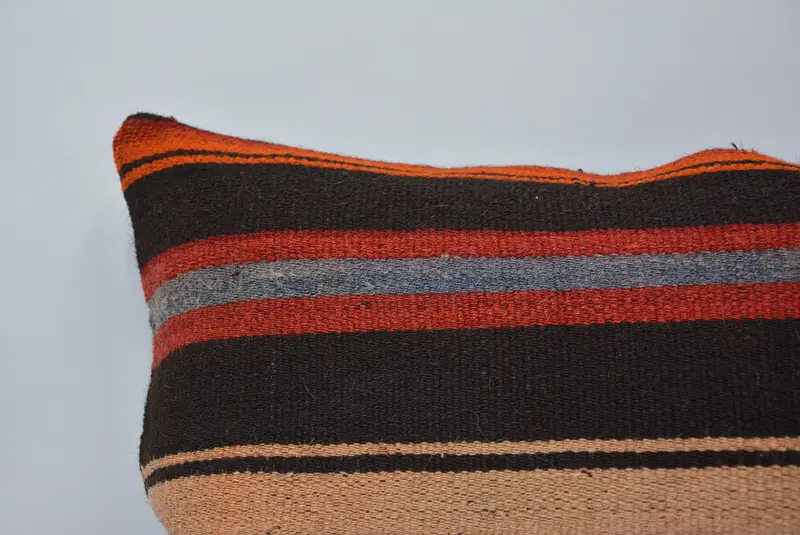 Cushion Case, Boho Pillow, 16x24 Brown Cushion Cover, Kilim Pillow, Handwoven Pillow Cover Pillow Case, Pillow for Sofa - 2