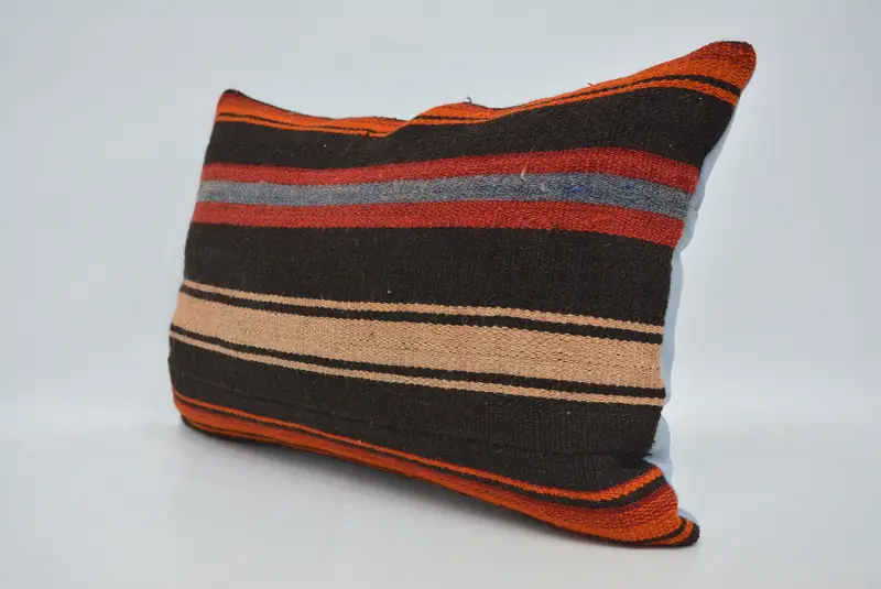 Cushion Case, Boho Pillow, 16x24 Brown Cushion Cover, Kilim Pillow, Handwoven Pillow Cover Pillow Case, Pillow for Sofa - 4