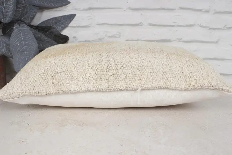 Turkish Bench Pillow Cover, Turkish Pillow, Ethnical Kilim Rug Pillow, Kilim Cushion Sham, 12x20 Beige Pillow Sham, Pillow, Shabby Chic Pillow Cover - 5