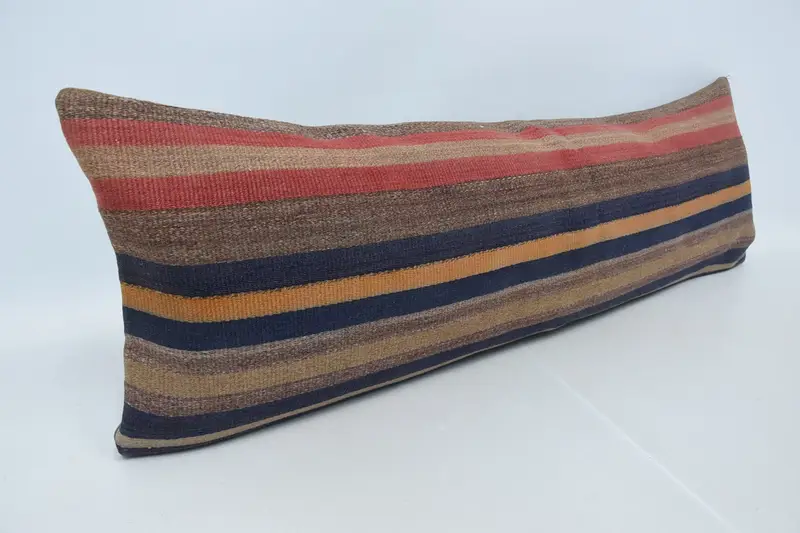 Garden Cushion Cover, 16x48 Red Cushion Case, Kilim Cushion Sham, Vintage Kilim Pillow, Turkish Pillow, Pillow, Chair Pillow Case - 3