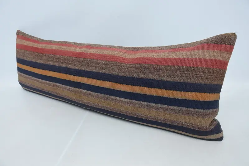 Garden Cushion Cover, 16x48 Red Cushion Case, Kilim Cushion Sham, Vintage Kilim Pillow, Turkish Pillow, Pillow, Chair Pillow Case - 4