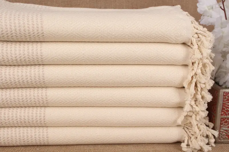 Toalla de Playa Personalizada de Algodón Turco Beige Claro, 40x71 Pulgadas