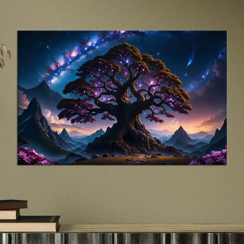 Verzauberte surreale Baumleinwand: Abstrakte Kunst für Ihren Raum