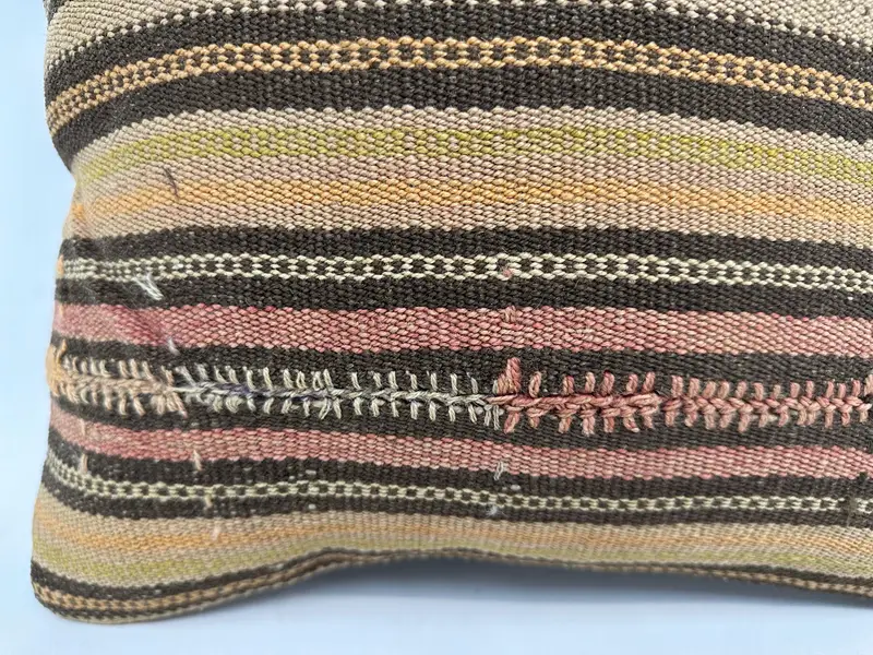 Interior Designer Pillow, Outdoor Patio Pillow Cover, 18x18 Beige Pillow Cover, Pillow for Couch, Pillow Case, Ethnical Kilim Rug Pillow - 2