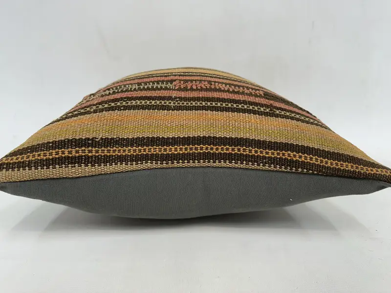Interior Designer Pillow, Outdoor Patio Pillow Cover, 18x18 Beige Pillow Cover, Pillow for Couch, Pillow Case, Ethnical Kilim Rug Pillow - 5