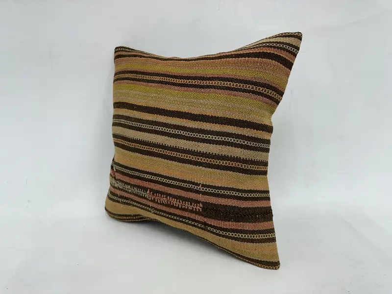 Interior Designer Pillow, Outdoor Patio Pillow Cover, 18x18 Beige Pillow Cover, Pillow for Couch, Pillow Case, Ethnical Kilim Rug Pillow - 4