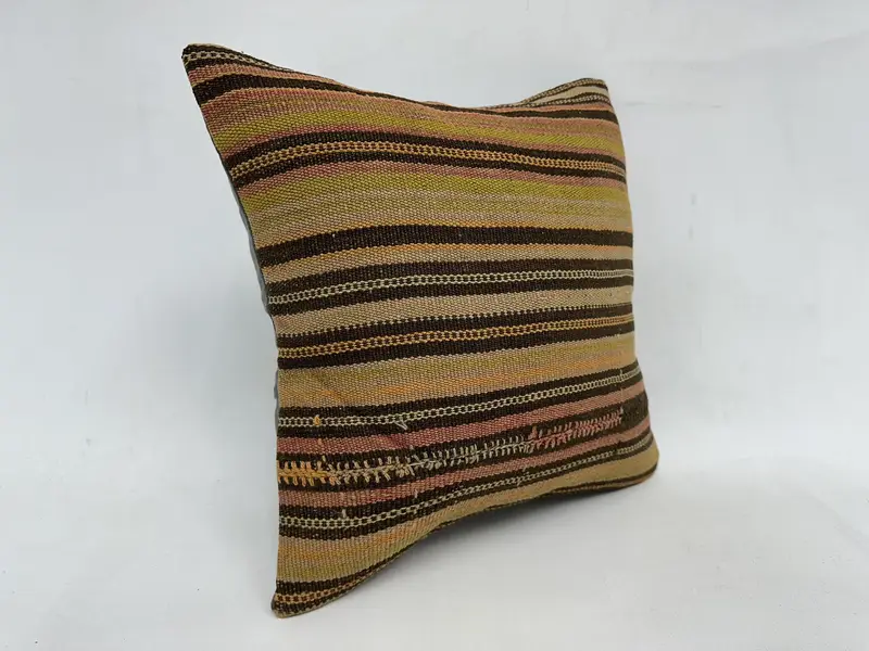 Interior Designer Pillow, Outdoor Patio Pillow Cover, 18x18 Beige Pillow Cover, Pillow for Couch, Pillow Case, Ethnical Kilim Rug Pillow - 3