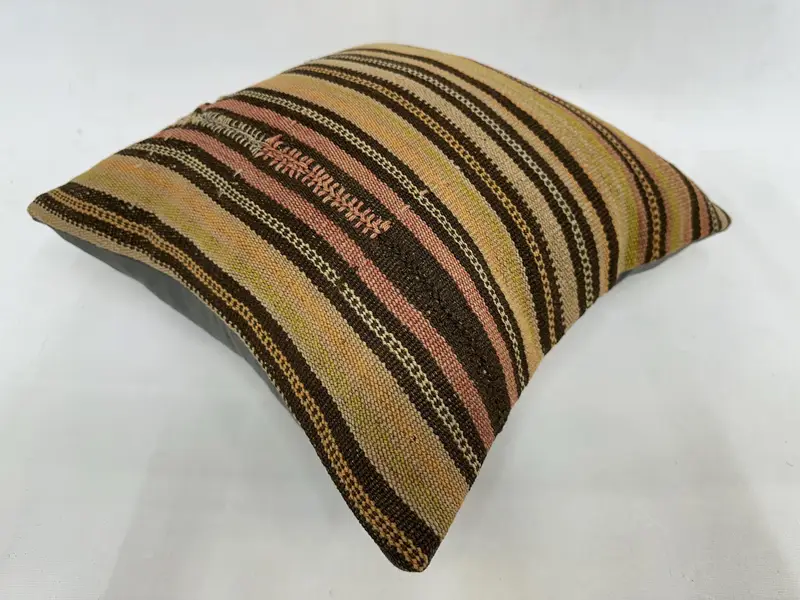 Interior Designer Pillow, Outdoor Patio Pillow Cover, 18x18 Beige Pillow Cover, Pillow for Couch, Pillow Case, Ethnical Kilim Rug Pillow - 6