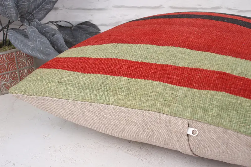 Cushion, Ethnical Kilim Rug Pillow, Traditional Cushion Cover, 20x20 Brown Pillow Sham, Boho Pillow, Vintage Kilim Throw Pillow - 6