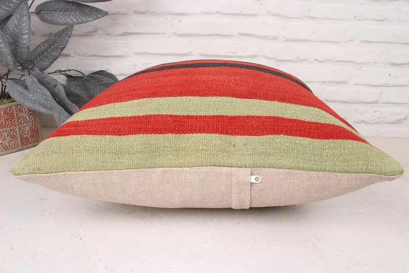 Cushion, Ethnical Kilim Rug Pillow, Traditional Cushion Cover, 20x20 Brown Pillow Sham, Boho Pillow, Vintage Kilim Throw Pillow - 5