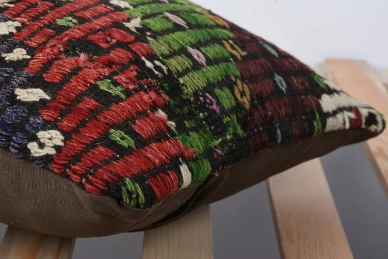 One Of A Kind Cushion Case, 12x20 Red Cushion, Turkish Pillow, Ethnical Kilim Rug Pillow, Cushion Case, Interior Designer Pillow - 7