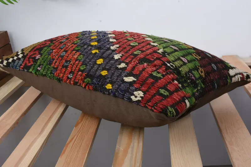 One Of A Kind Cushion Case, 12x20 Red Cushion, Turkish Pillow, Ethnical Kilim Rug Pillow, Cushion Case, Interior Designer Pillow - 6