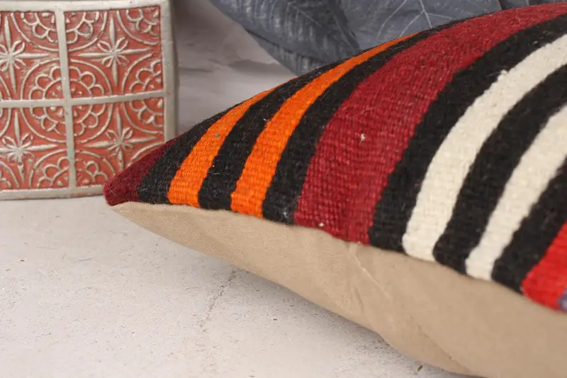 12x12 Red Pillow, Home Decor Pillow, Throw Kilim Pillow, Tapestry Pillow Sham, Pillow for Couch, Handwoven Pillow Cover Pillow, Pillow Sham - 7