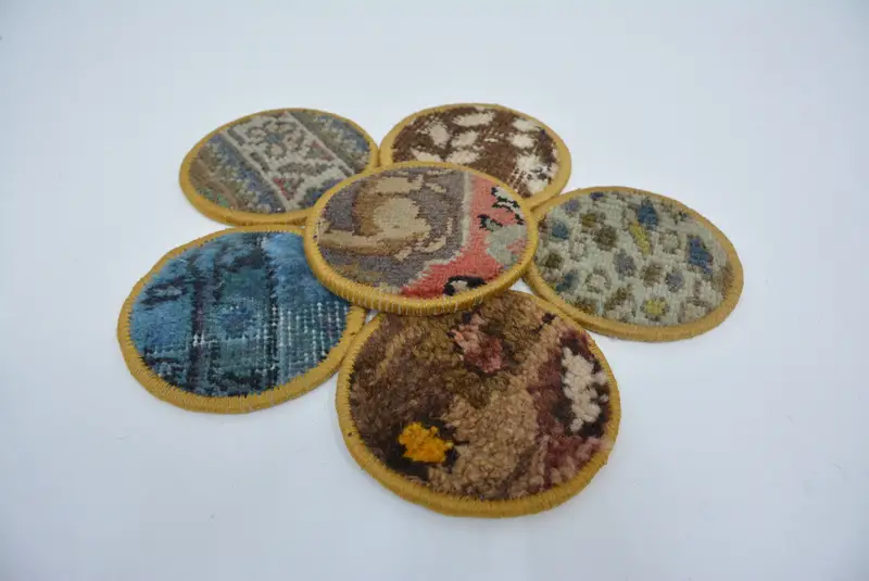 Posavasos étnico de bronce, alfombrilla duradera con respaldo antideslizante