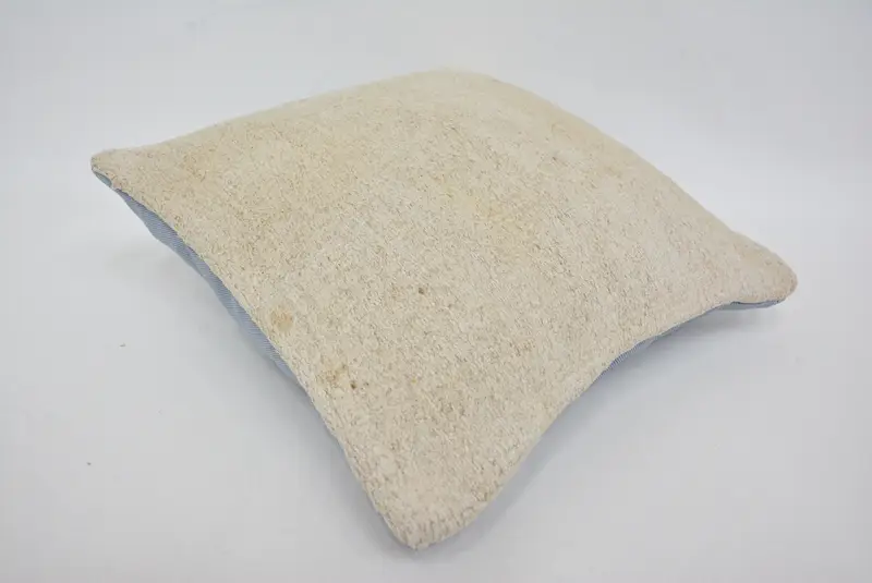 Accent Throw Pillow Sham, Ethnical Kilim Rug Pillow, Pillow Sham, Farmhouse Pillow Cover, Gift Pillow, Kilim Pillow, 14x14 Beige Cushion Case - 6