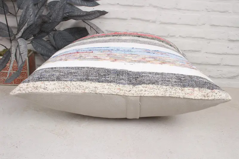 Kilim Pillow Cover, Handmade Kilim Cushion, Pet Cushion Cover, Turkish Kilim Pillow, 20x20 White Cushion Cover, Cushion, Ethnic Pillow Case - 5