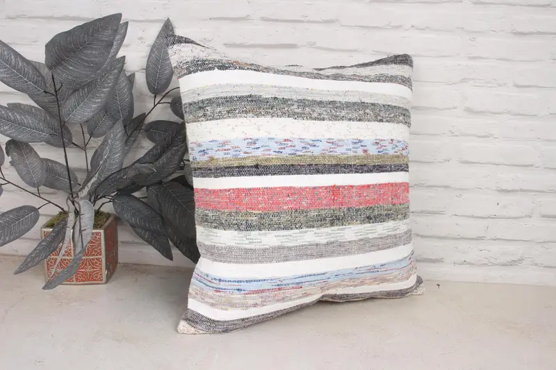 Kilim Pillow Cover, Handmade Kilim Cushion, Pet Cushion Cover, Turkish Kilim Pillow, 20x20 White Cushion Cover, Cushion, Ethnic Pillow Case - 3