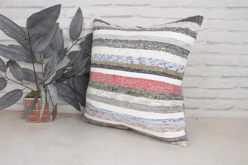 Kilim Pillow Cover, Handmade Kilim Cushion, Pet Cushion Cover, Turkish Kilim Pillow, 20x20 White Cushion Cover, Cushion, Ethnic Pillow Case - 4