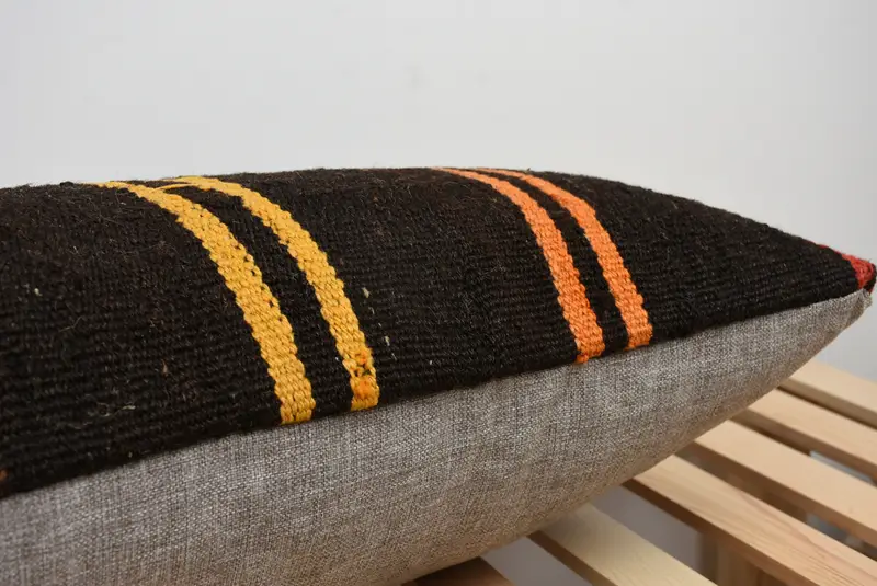Home Decor Pillow, Office Chair Cushion Cover, 16x48 Brown Pillow Case, Vintage Kilim Throw Pillow, Kilim Pillow Cover, Cushion Case - 7