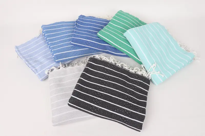 Handmade Turkish Towel, Cute Beach Towel, Personalized Wedding Gift, Bathroom Towel, Cotton towel, 70x40 Cotton Striped Towel, Sand-free towel - 3