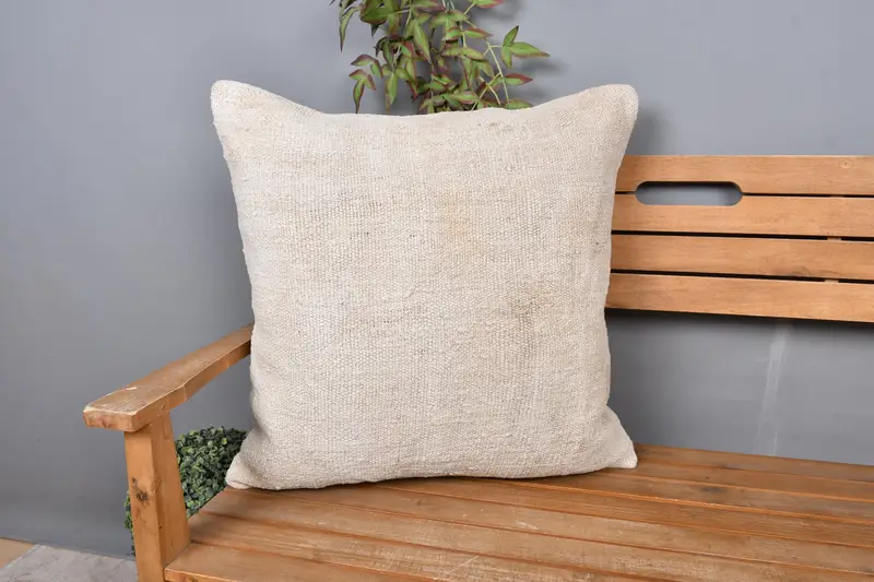 Cushion Cover, 24x24 Beige Pillow Case, Interior Designer Pillow, Vintage Kilim Throw Pillow, Gift Pillow, Christmas Cushion Case - 1