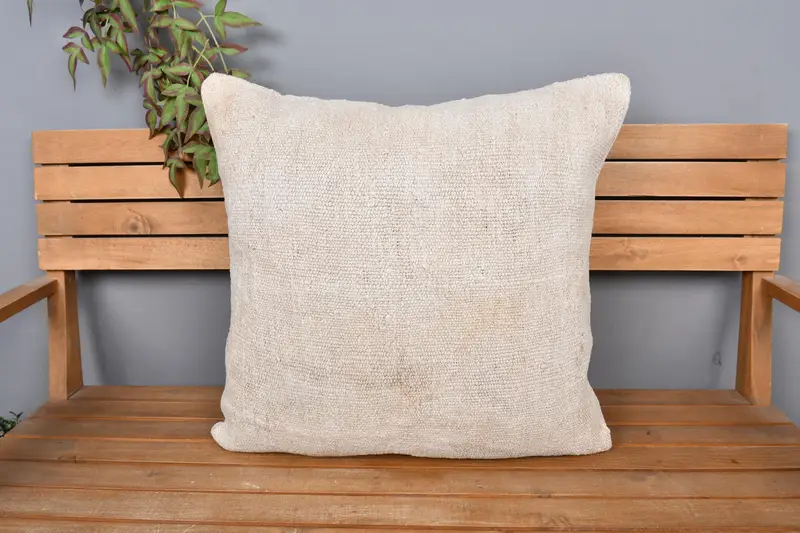 Cushion Cover, 24x24 Beige Pillow Case, Interior Designer Pillow, Vintage Kilim Throw Pillow, Gift Pillow, Christmas Cushion Case - 6
