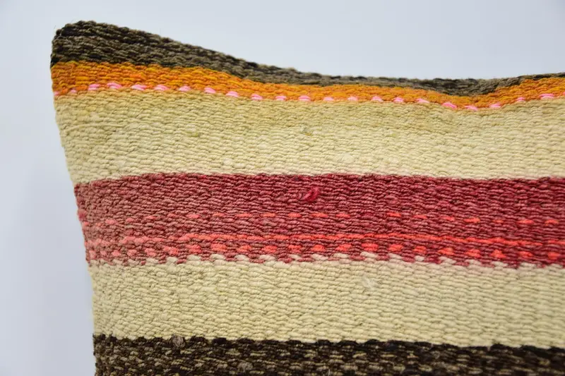 Nautical Throw Cushion, Handmade Kilim Cushion, Turkish Kilim Pillow, Kilim Pillow, Comfy Throw Cushion Case, 12x12 Beige Cushion Cover, Pillow Case - 2